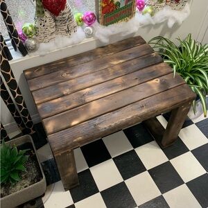 Rustic Burnt Wooden Entrance Stool